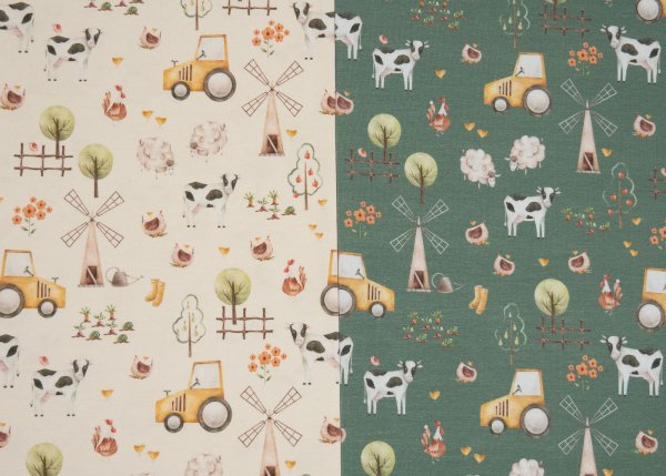 Lüneburg fabric for children by Swafing farm animals